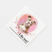 ピットブル結婚のナプキンと犬の写真 スタンダードランチョンナプキン (角)