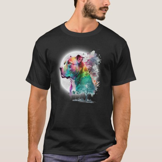ピットブル芸術的ブル Tシャツ (正面)