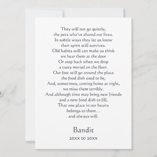 ピットブル記念詩名前をカスタムする共感表 (裏面)