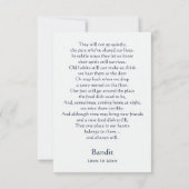 ピットブル記念詩名前をカスタムする悔やみや弔慰 サンキューカード (裏面)