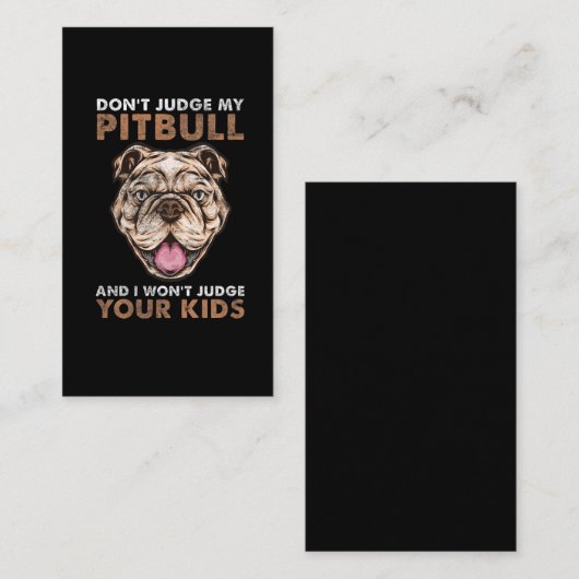 ピットブル誇りを持ったマム犬のオーナーピットブルマザー 名刺 (正面/裏面)