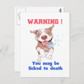 ピットブル警告が舐めて死んだ ポストカード (正面/裏面)