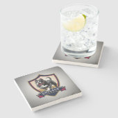 ピットブル走カレッジのロゴ ストーンコースター (横)