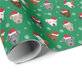 ピットブル顔クリスマスサンタポーズ ラッピングペーパー (ロールコーナー)