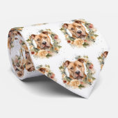 ピットブル・クリスマスリースの華やかな犬 ネクタイ (ロール)
