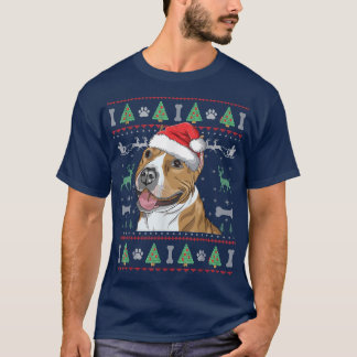 ピットブル クリスマス ひどいセーター ピットブル 犬好き Tシャツ