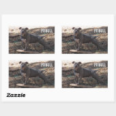 ピットブル(スケートボードシール付き) 長方形シール (シート)