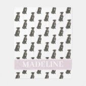 ピットブル スタッフィー（ブラック） フリースブランケット (正面)