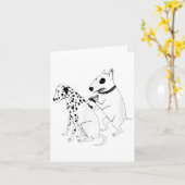ピットブル テリア 犬 動物 ダルメシアン タトゥー 子犬 カード (黄色い花)