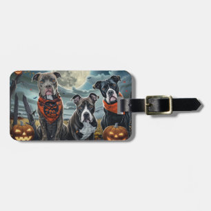 ピットブル・ハロウィン・スプーキー ラゲッジタグ