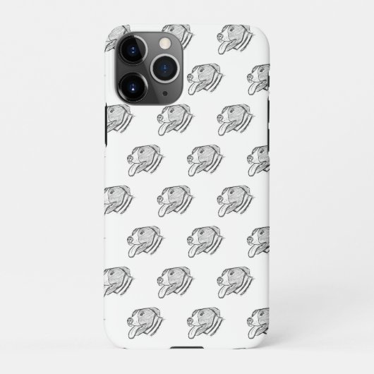 ピットブル ハンドドローンフォト 犬 アニマルラバー iPhoneケース (裏面)