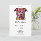 ピットブル フラワー フェイス 犬好き ブライダル シャワー 招待状 (スタンド正面)