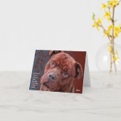 ピットブル「ベンツ」の性格グリーティングカード カード (黄色い花)