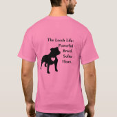 ピットブル: 力強い犬種、優しい心 Tシャツ (裏面)