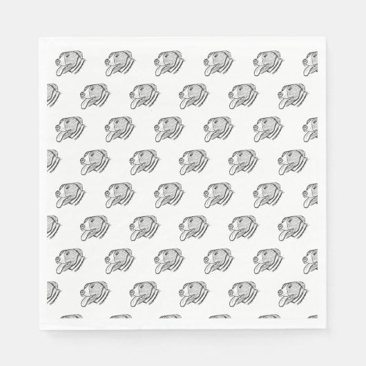 ピットブル 手描き 写真 犬 動物好き スタンダードランチョンナプキン (正面)