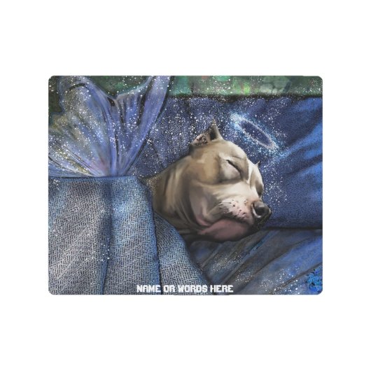 ピットブル 犬 エンジェル 哀悼 慰め メタルプリント (正面)