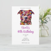 ピットブル 花の顔 犬好き 誕生日パーティー 招待状 (スタンド正面)