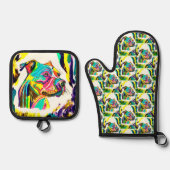 ピットブル 鍋つかみ&鍋敷きセット (正面)