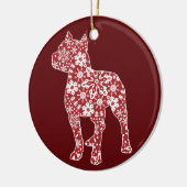 ピットブル、Bohoのクリスマスの雪片 セラミックオーナメント (左)