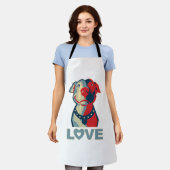 ピットブル- LOVE エプロン (着用した状態)