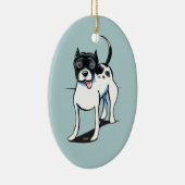 ピットブルAPBT白黒 セラミックオーナメント (右)