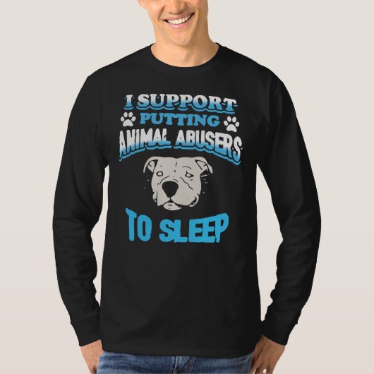 ピットブルIは動物の虐待を看取る人を眠らせている Tシャツ (正面)