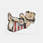 ピットブルIラブパパタトゥーファーザーズデイ フリースブランケット (正面(横))