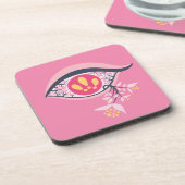 ピットリップ(幻覚体験)のようなクサイケデリックアイフローラパステルゴシック コースター (左側)