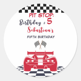 ピットレストップース子供の誕生日 ラウンドシール
