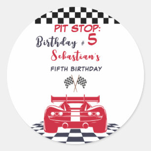 ピットレストップース子供の誕生日 ラウンドシール