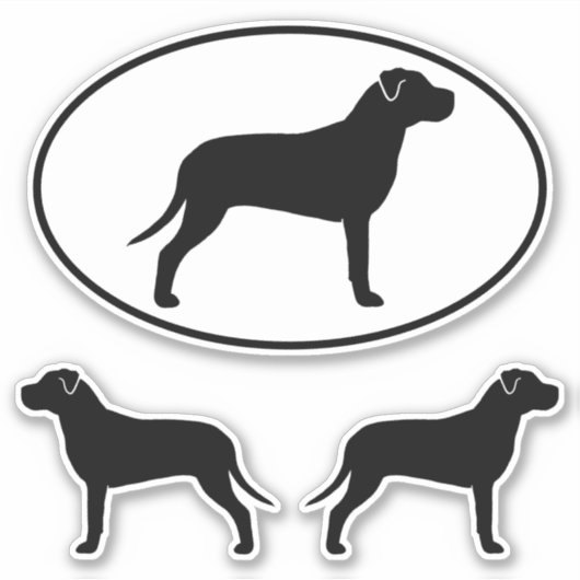 ピット・ブルのシルエットのビニールのステッカーセット シール (正面)