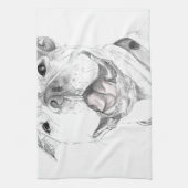 ピット・ブルのスマイル キッチンタオル (縦)