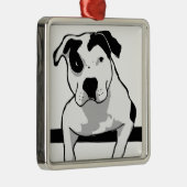 ピット・ブルのT骨のグラフィック メタルオーナメント (右)