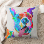 ピット・ブルテリアのカラフルなポップアート クッション (ブランケット)