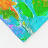 ピット・ブルテリアのカラフルなポップアート フリースブランケット (角)