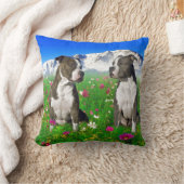 ピット・ブルBrindle及び青い（犬）スタッフォード及び犬 クッション (ブランケット)