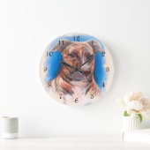 ピット・ブルBrindle犬 ラージ壁時計 (ホーム)