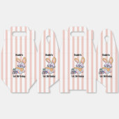 ピッパーソナライズされたクストライプの子供部屋アート – バニー フェイバーボックス (見開き)