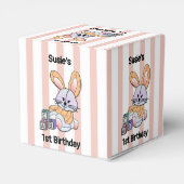 ピッパーソナライズされたクストライプの子供部屋アート – バニー フェイバーボックス (裏面サイド)