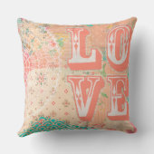 ピップジェラールLOVEみすぼらしいシックなアーティストミックスメディア クッション (裏面)