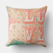 ピップジェラールLOVEみすぼらしいシックなアーティストミックスメディア クッション (正面)