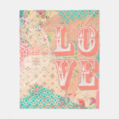 ピップジェラールLOVEみすぼらしいシックなアーティストミックスメディア フリースブランケット (正面)