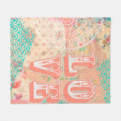 ピップジェラールLOVEみすぼらしいシックなアーティストミックスメディア フリースブランケット (正面(横))