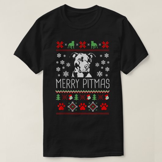 ピッメリーマおもしろいクリスマスパジおもしろいャマ犬の恋人 Tシャツ (デザイン正面)