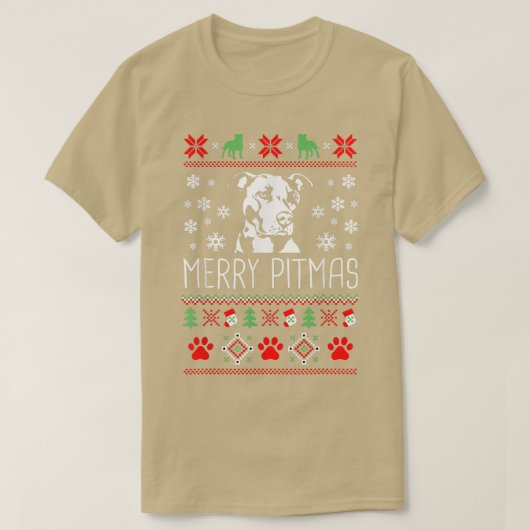 ピッメリーマおもしろいクリスマスパジおもしろいャマ犬の恋人 Tシャツ (デザイン正面)