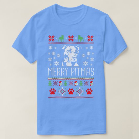 ピッメリーマおもしろいクリスマスパジおもしろいャマ犬の恋人 Tシャツ (デザイン正面)