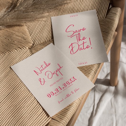 ピッモダンクお洒落ブライトレトロトレンディー結婚ズ セーブザデート