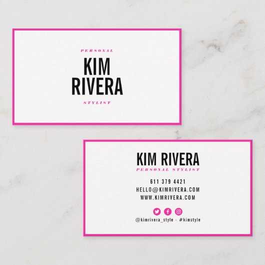 ピッモダンクはっきりした・パーソナル・スタイリストのミニマリスト 名刺 (正面/裏面)