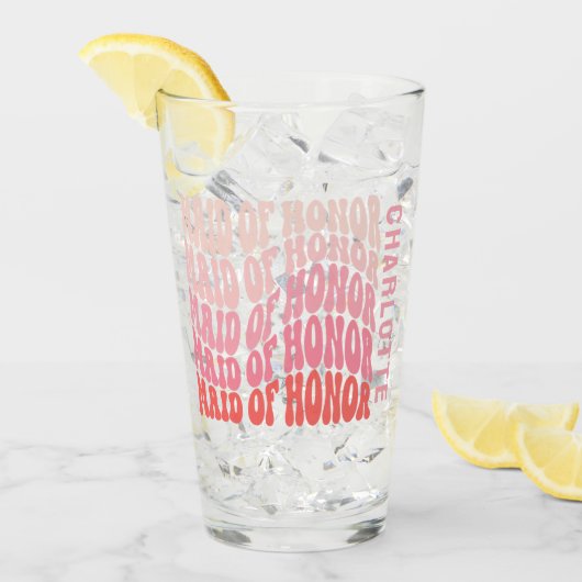 ピッモダンクガーリー・レトロ60のシンプルメイド・オブ・オーナー(花嫁付き添い人) タンブラーグラス (アイス正面)