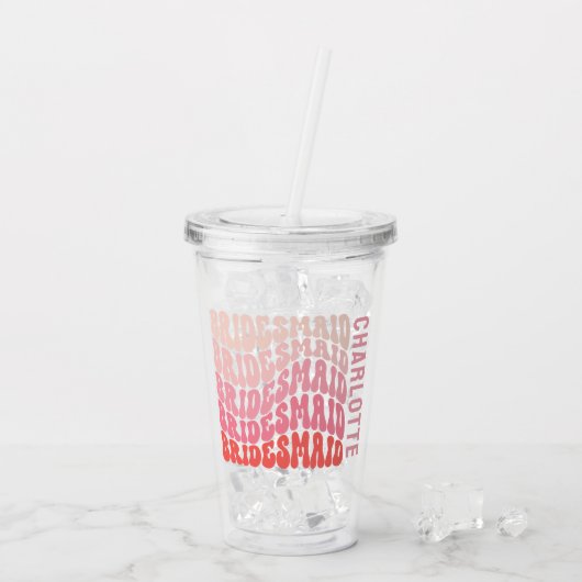 ピッモダンクガーリー・レトロ60年代のシンプル花嫁 アクリルタンブラー (アイス裏面)